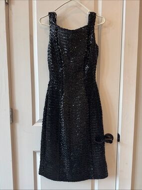 Vintage Suzy Perette Black Sequin Tank Dress - Classic Evening Dress